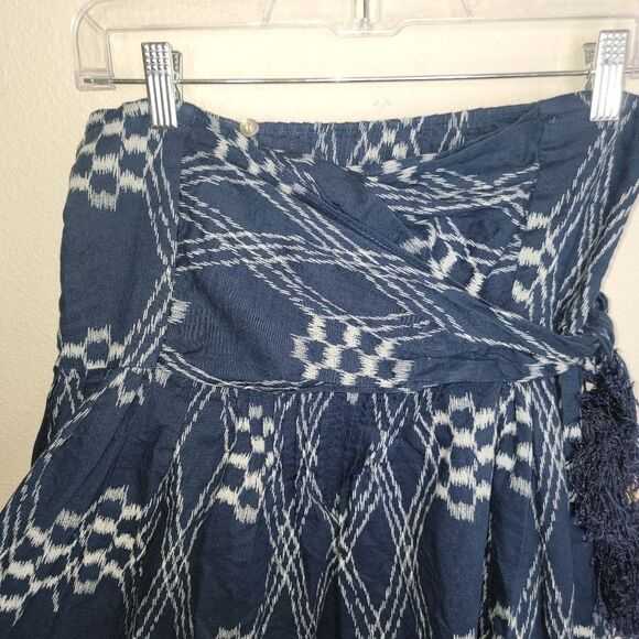 Soft Surroundings batik wrap belt full linen blend skirt PS petite Small - Picture 3 of 6